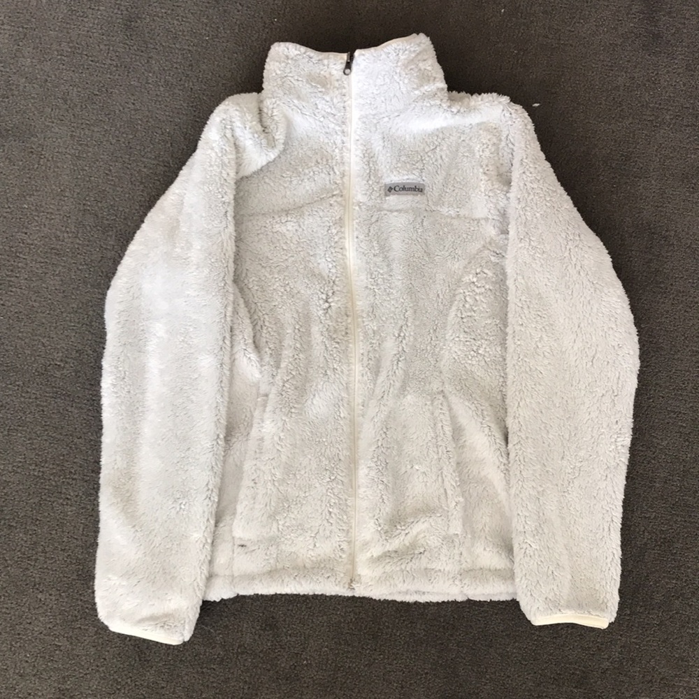 Columbia Fuzzy White Jacket